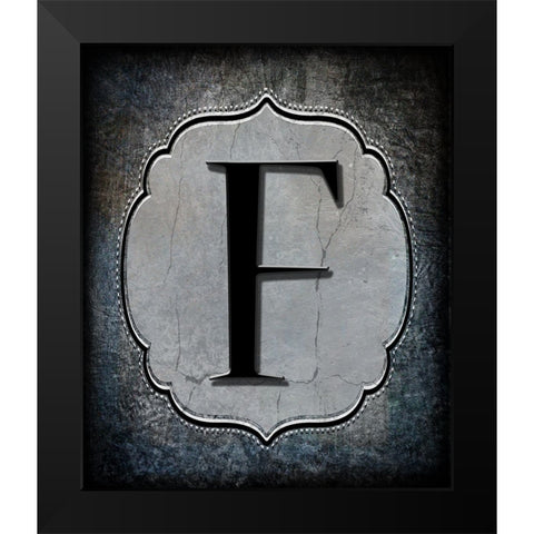 Letter F Black Modern Wood Framed Art Print by LightBoxJournal