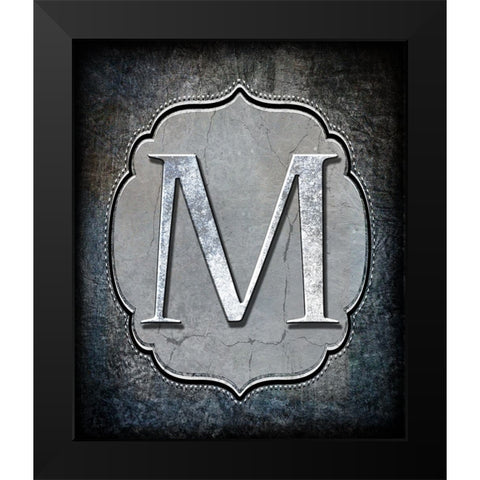 Letter M Black Modern Wood Framed Art Print by LightBoxJournal