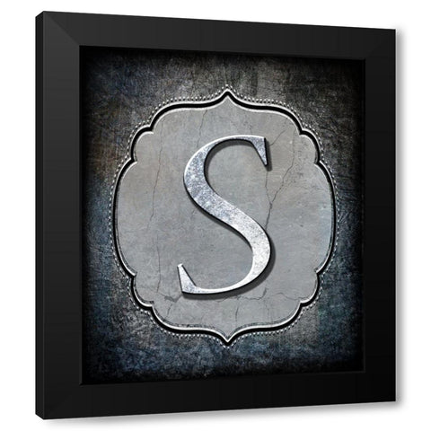 Letter S Black Modern Wood Framed Art Print by LightBoxJournal