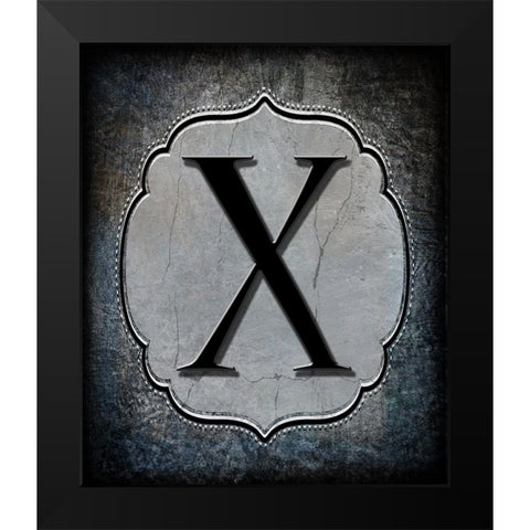 Letter X Black Modern Wood Framed Art Print by LightBoxJournal