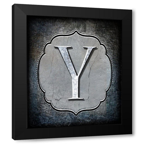 Letter Y Black Modern Wood Framed Art Print by LightBoxJournal