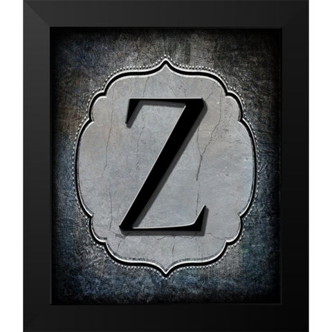 Letter Z Black Modern Wood Framed Art Print by LightBoxJournal