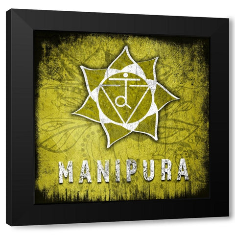 ChakrasYoga_Symbol_Manipura Black Modern Wood Framed Art Print with Double Matting by LightBoxJournal