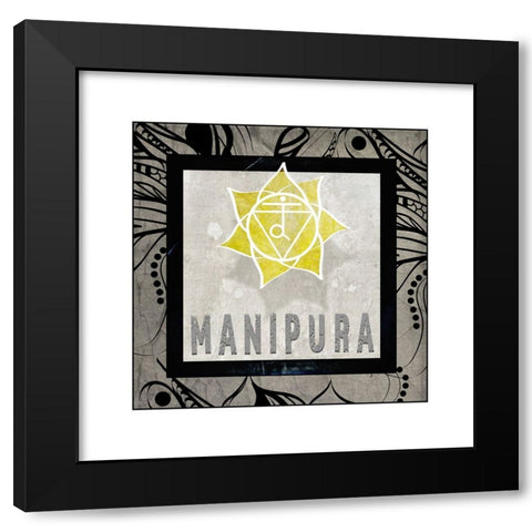 ChakrasYogaTile Manipura V2 Black Modern Wood Framed Art Print by LightBoxJournal