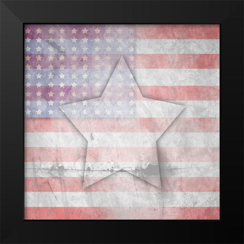 American Born Free Sign Collection V9 Black Modern Wood Framed Art Print by LightBoxJournal