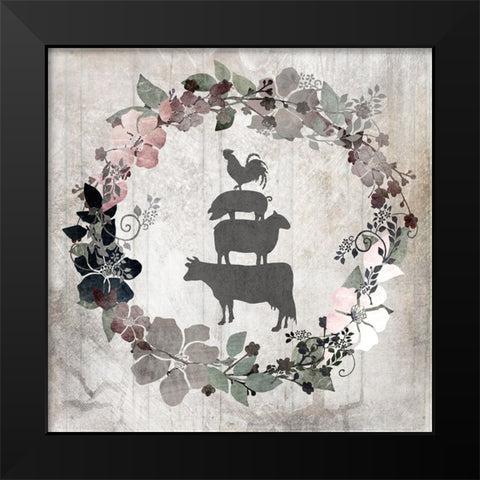 DownOnTheFarm V8 Black Modern Wood Framed Art Print by LightBoxJournal