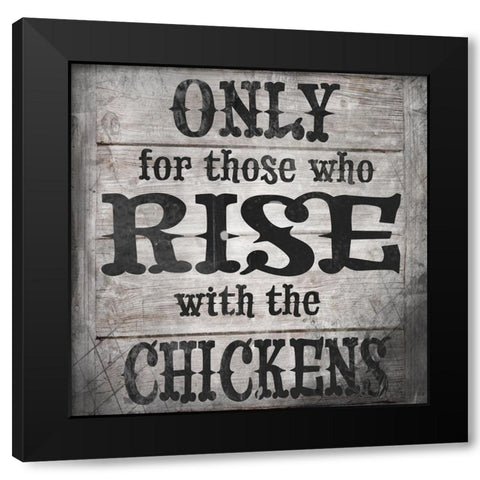 FarmFreshRiseWithTheChickens V1 Black Modern Wood Framed Art Print with Double Matting by LightBoxJournal