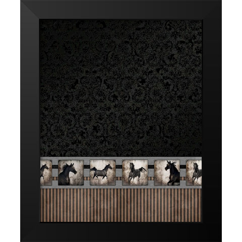 GypsyHorse CollectionSurfacePattern V2 3 Black Modern Wood Framed Art Print by LightBoxJournal