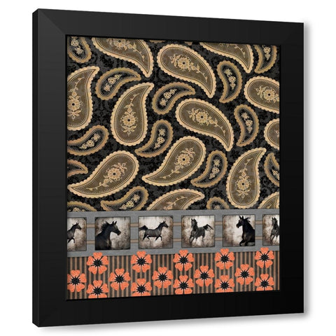 GypsyHorse CollectionSurfacePattern V2 9 Black Modern Wood Framed Art Print by LightBoxJournal
