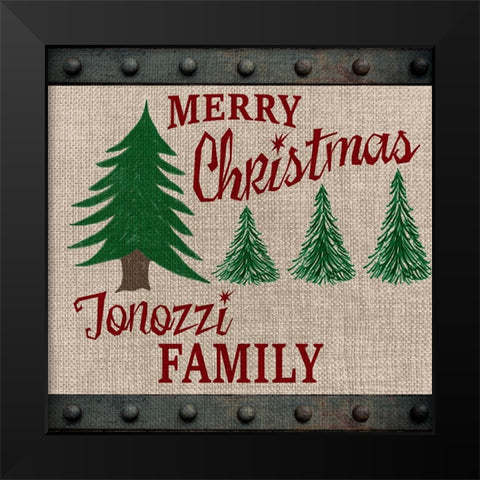 Personalized Christmas Sign V2 Black Modern Wood Framed Art Print by LightBoxJournal