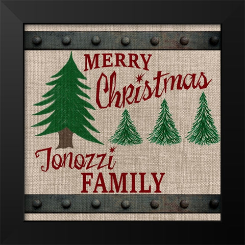 Personalized Christmas Sign V3 Black Modern Wood Framed Art Print by LightBoxJournal