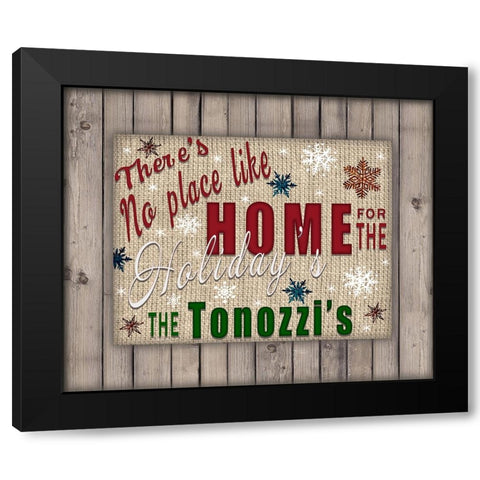 Personalized Christmas Sign V12 Black Modern Wood Framed Art Print by LightBoxJournal