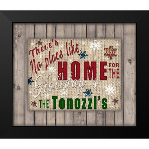 Personalized Christmas Sign V12 Black Modern Wood Framed Art Print by LightBoxJournal