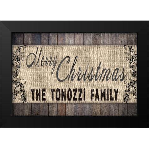 Personalized Christmas Sign V13 Black Modern Wood Framed Art Print by LightBoxJournal