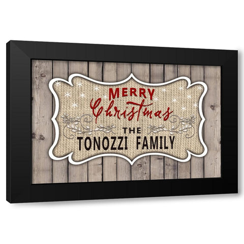 Personalized Christmas Sign V14 Black Modern Wood Framed Art Print by LightBoxJournal