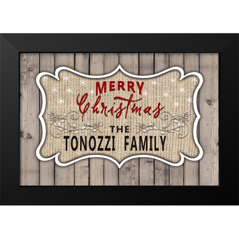 Personalized Christmas Sign V14 Black Modern Wood Framed Art Print by LightBoxJournal
