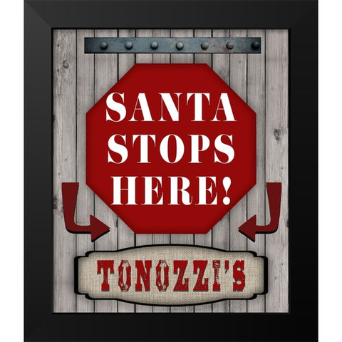 Personalized Christmas Sign V15 Black Modern Wood Framed Art Print by LightBoxJournal