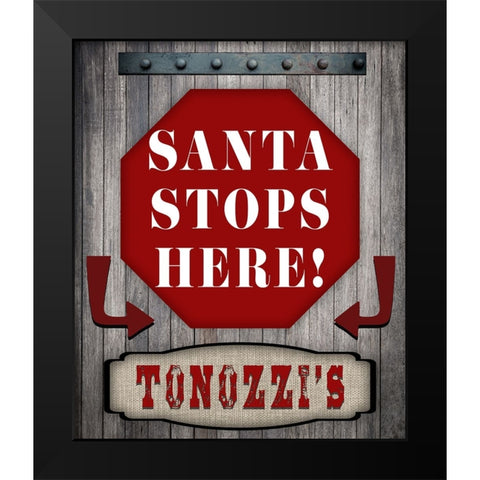 Personalized Christmas Sign V16 Black Modern Wood Framed Art Print by LightBoxJournal