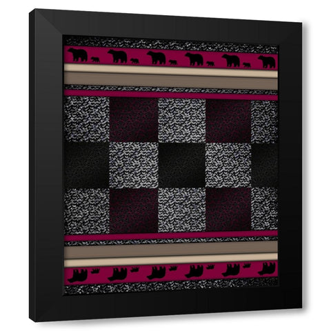 Bear_SurfacePattern V1 1 Black Modern Wood Framed Art Print by LightBoxJournal