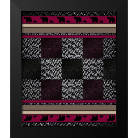 Bear_SurfacePattern V1 1 Black Modern Wood Framed Art Print by LightBoxJournal
