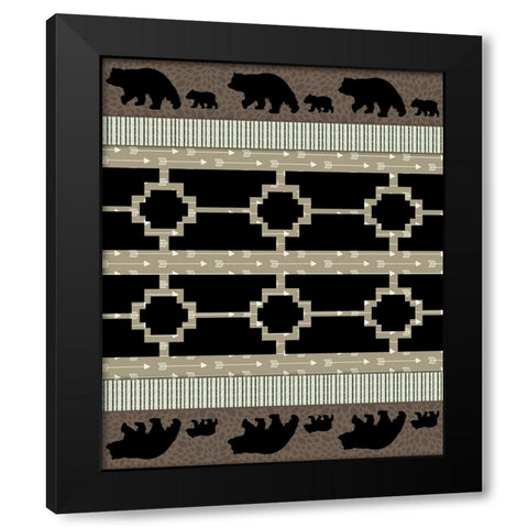 Bear_SurfacePattern V1 3 Black Modern Wood Framed Art Print by LightBoxJournal