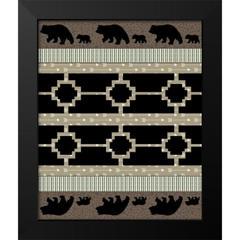 Bear_SurfacePattern V1 3 Black Modern Wood Framed Art Print by LightBoxJournal