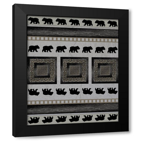 Bear_SurfacePattern V1 4 Black Modern Wood Framed Art Print by LightBoxJournal