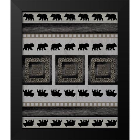 Bear_SurfacePattern V1 4 Black Modern Wood Framed Art Print by LightBoxJournal