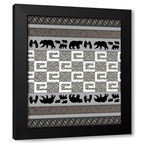 Bear_SurfacePattern V1 9 Black Modern Wood Framed Art Print by LightBoxJournal