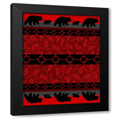 Bear_SurfacePattern V1 16 Black Modern Wood Framed Art Print by LightBoxJournal