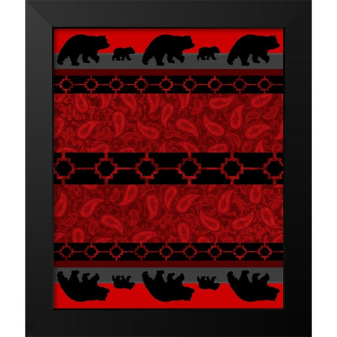 Bear_SurfacePattern V1 16 Black Modern Wood Framed Art Print by LightBoxJournal
