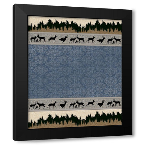 Deer_SurfacePattern V1 6 Black Modern Wood Framed Art Print by LightBoxJournal