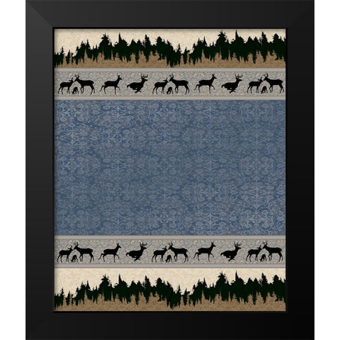 Deer_SurfacePattern V1 6 Black Modern Wood Framed Art Print by LightBoxJournal
