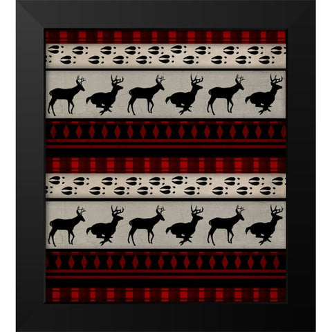 Lodge Surface Pattern_V1 5 Black Modern Wood Framed Art Print by LightBoxJournal