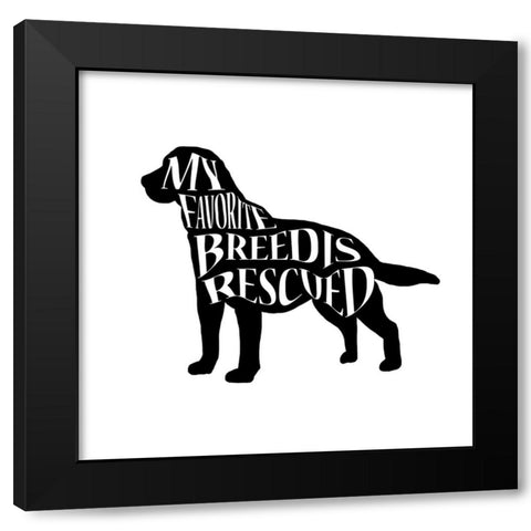 Rescue Dog 1 Black Modern Wood Framed Art Print by LightBoxJournal