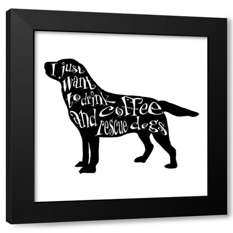Rescue Dog 7 Black Modern Wood Framed Art Print by LightBoxJournal
