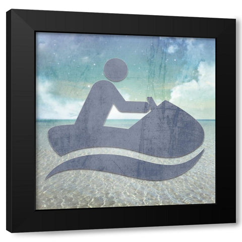 Signs_JetSki Black Modern Wood Framed Art Print by LightBoxJournal