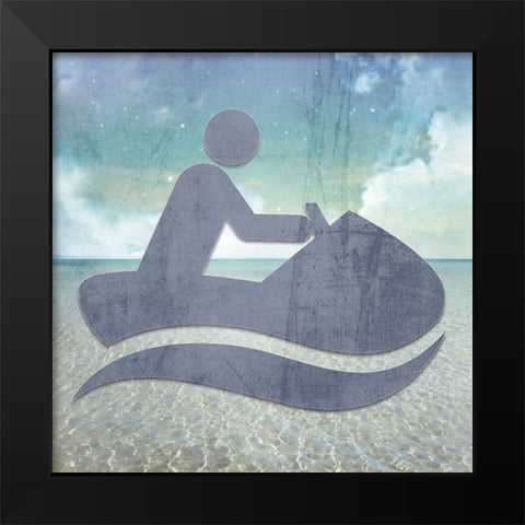 Signs_JetSki Black Modern Wood Framed Art Print by LightBoxJournal