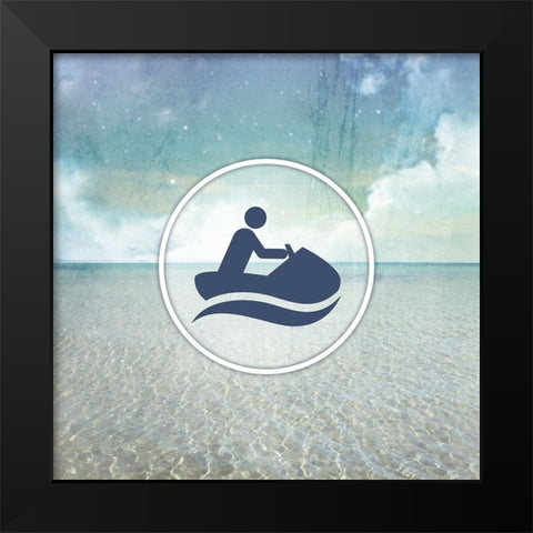 Signs_SeaLife_JetSki Black Modern Wood Framed Art Print by LightBoxJournal