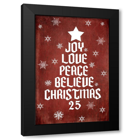 25 Days TilChristmas 04 Snowflakes Black Modern Wood Framed Art Print with Double Matting by LightBoxJournal