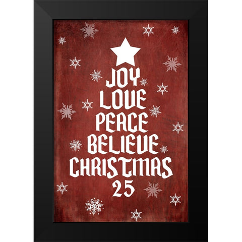 25 Days TilChristmas 04 Snowflakes Black Modern Wood Framed Art Print by LightBoxJournal