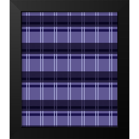 Ultra Violet Plaid 01 Black Modern Wood Framed Art Print by LightBoxJournal