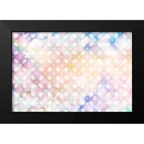 White Spring Blossoms Pattern 01 Black Modern Wood Framed Art Print by LightBoxJournal