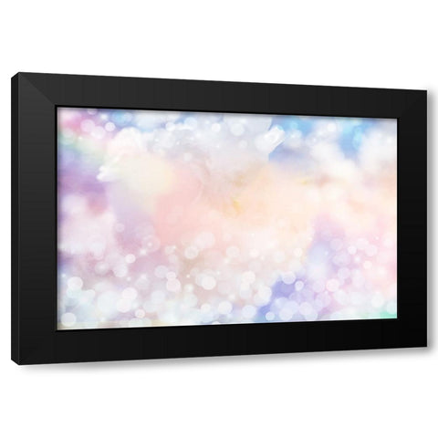 White Spring Blossoms Pattern 02 Black Modern Wood Framed Art Print by LightBoxJournal