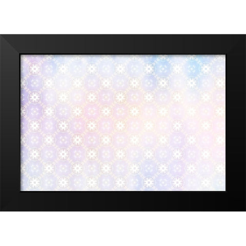 White Spring Blossoms Pattern 03 Black Modern Wood Framed Art Print by LightBoxJournal