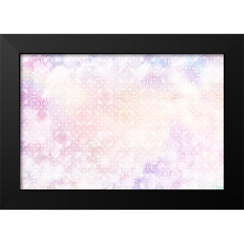 White Spring Blossoms Pattern 05 Black Modern Wood Framed Art Print by LightBoxJournal