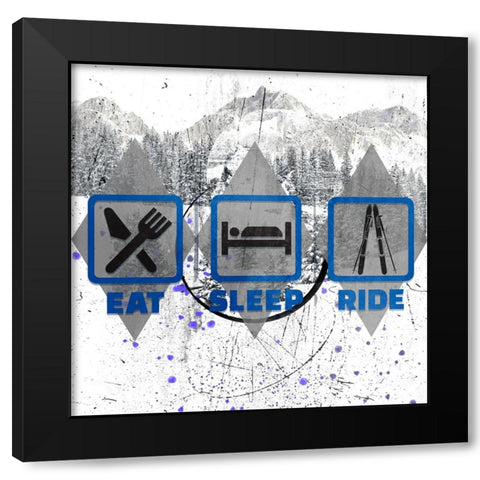 Extreme Eat-Sleep-Ride Black Modern Wood Framed Art Print by LightBoxJournal