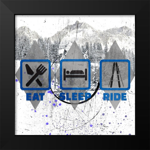 Extreme Eat-Sleep-Ride Black Modern Wood Framed Art Print by LightBoxJournal
