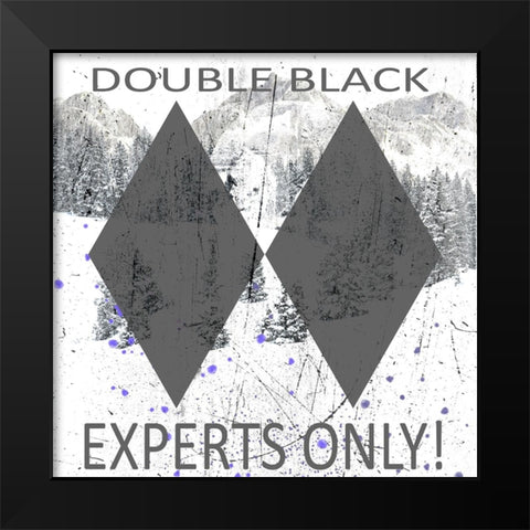 Extreme Snowboarder Double Black Black Modern Wood Framed Art Print by LightBoxJournal