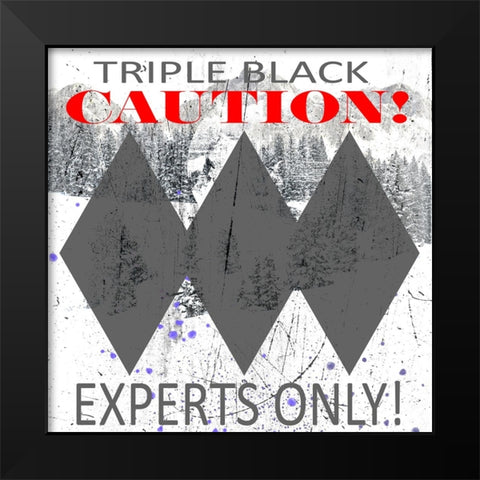 Extreme Snowboarder Triple Black Black Modern Wood Framed Art Print by LightBoxJournal